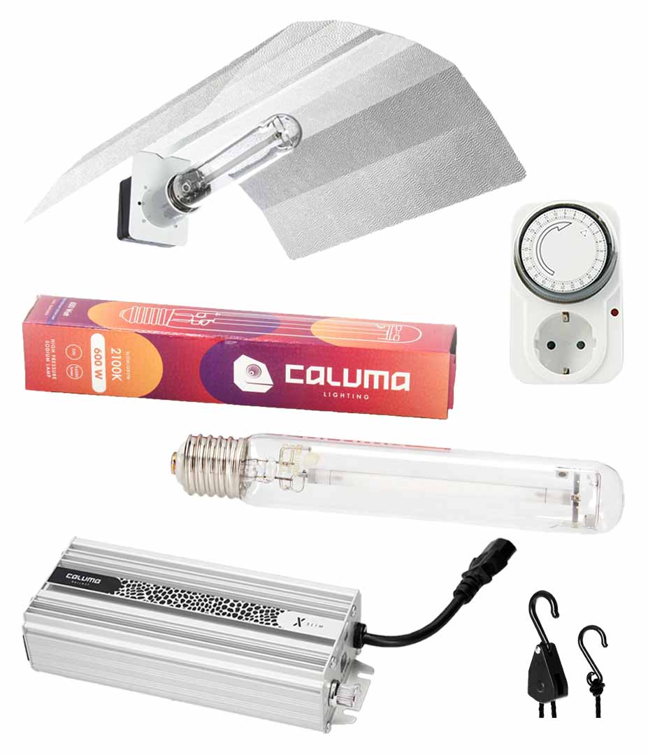Beleuchtungsset 600 W mit Caluma Vorschaltgerät und Leuchtmittel Produktbilder Beleuchtungsset 600W Caluma Vorschaltgeraet Caluma HPS