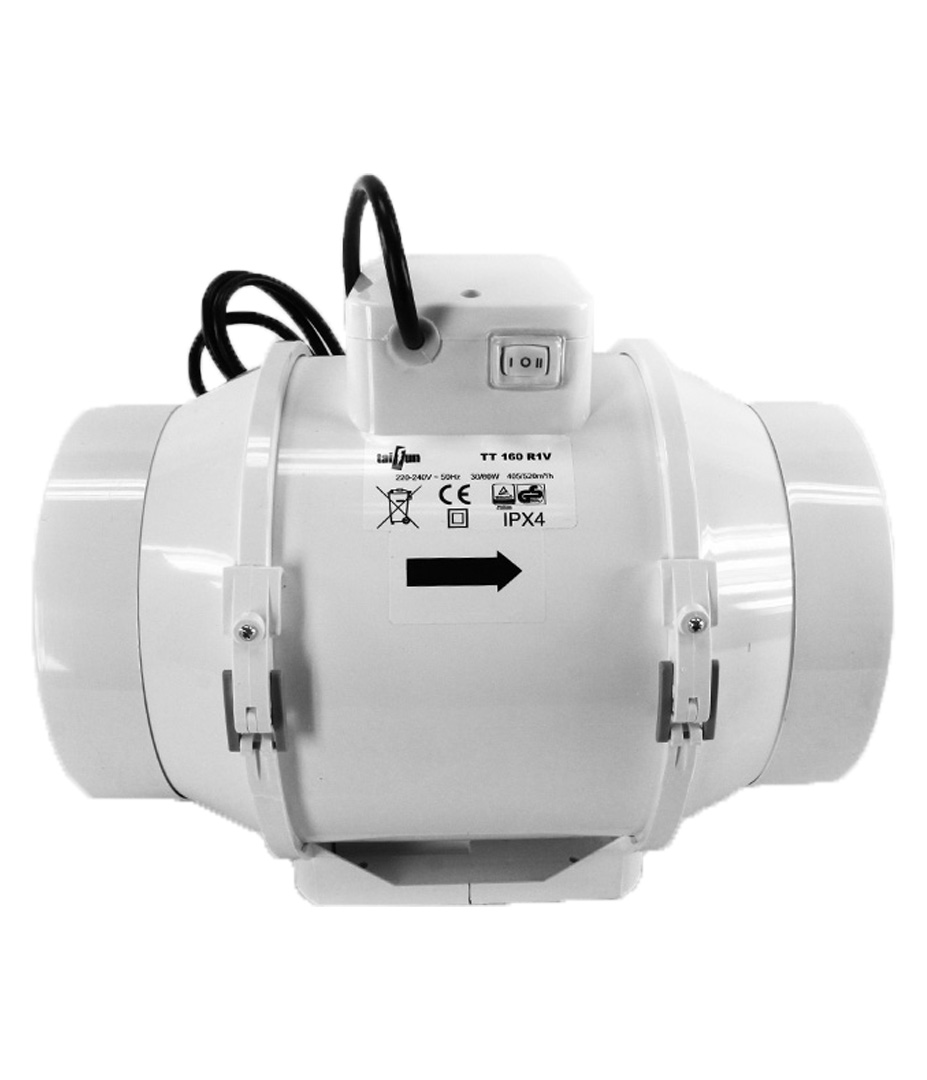 Taifun Inline Ventilator 2-stufig 405/520 m³/h 160mm Growversand taifun 2speed inline ventilator 405 520m³h 160mm
