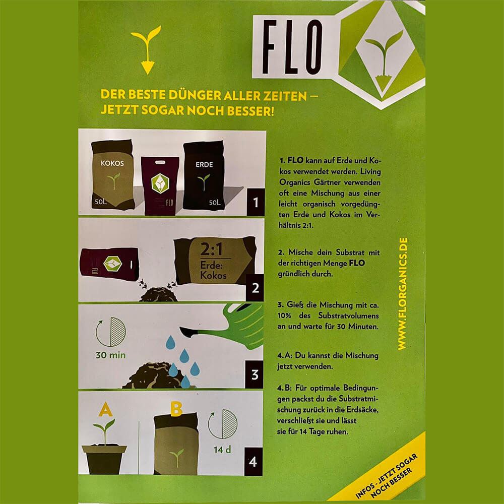 Growversand Produkte Florganics FLO Anwendung Grow Langzeitdünger
