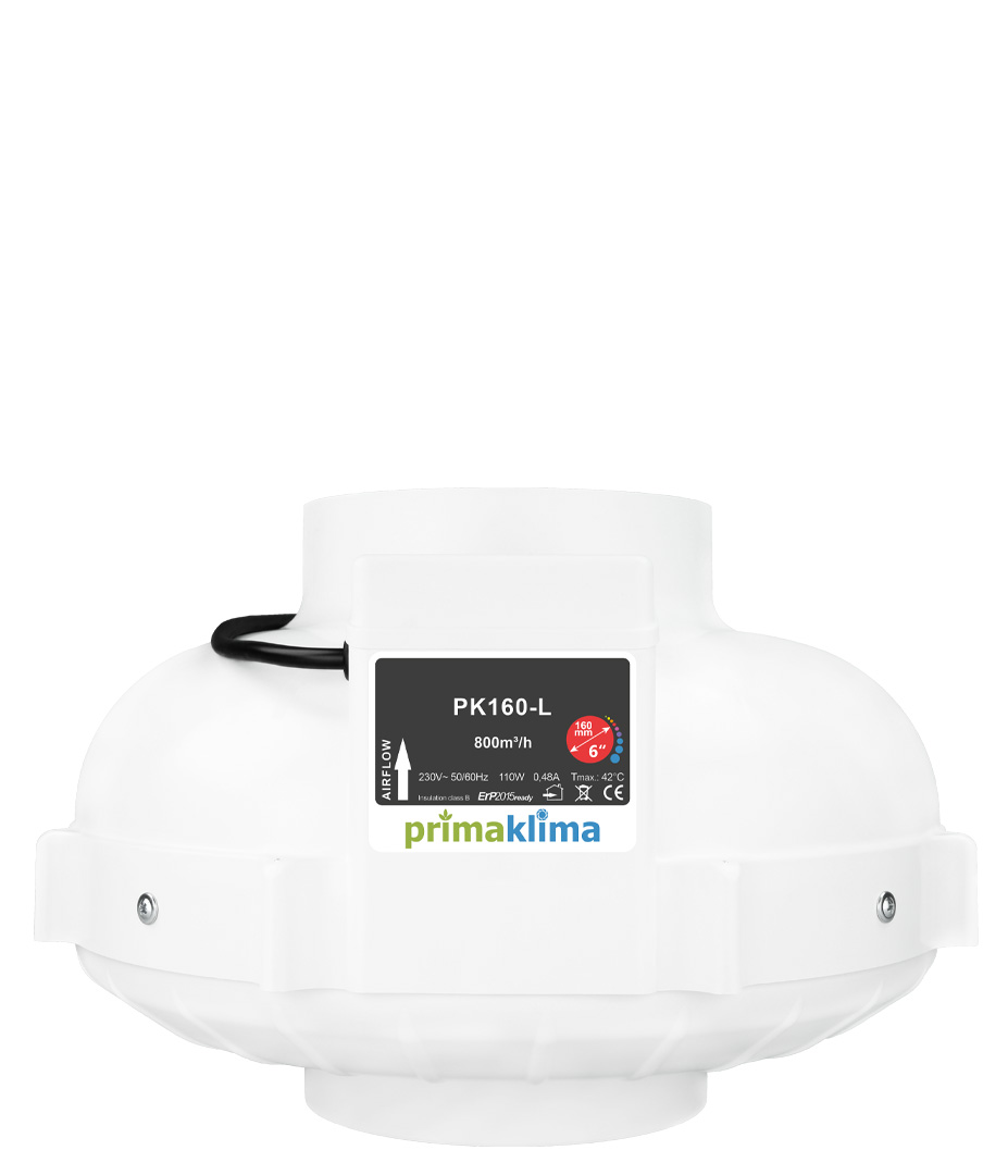 Prima Klima PK160-L AC Ventilator 800 m³/h 160 mm Growversand primaklima 160mm einstufig 800m³h