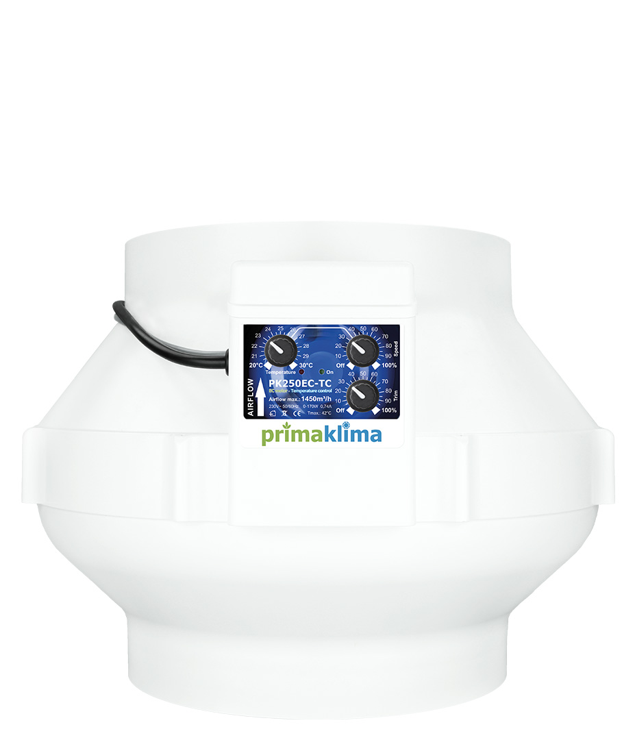 Prima Klima PK250 EC-TC EC Ventilator 1450 m³/h temperaturgesteuert 250 mm Growversand primaklima pk250 1450m³h