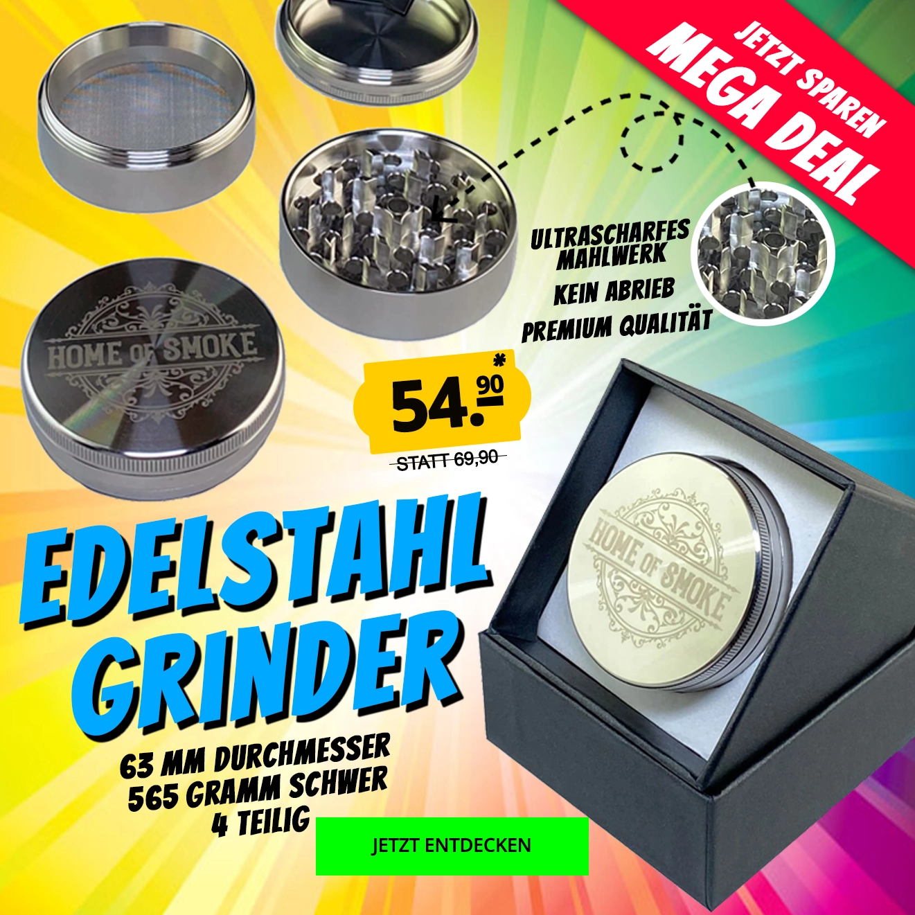 Growversand V2A Grinder MegaDeal Banner Mobil
