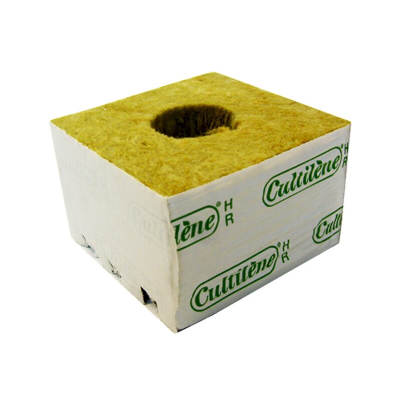 Cultilene Kulturblock aus Steinwolle 100 x 100 x 65mm mit großem Loch - 6 Stück Cultilene Steinwollwürfel 100x100x65 großesLoch