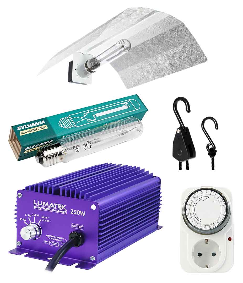 Beleuchtungsset 250 W mit Lumatek Vorschaltgerät und Sylvania Leuchtmittel Produktbilder Beleuchtungsset 250W Lumatek Vorschaltgeraet Sylvania