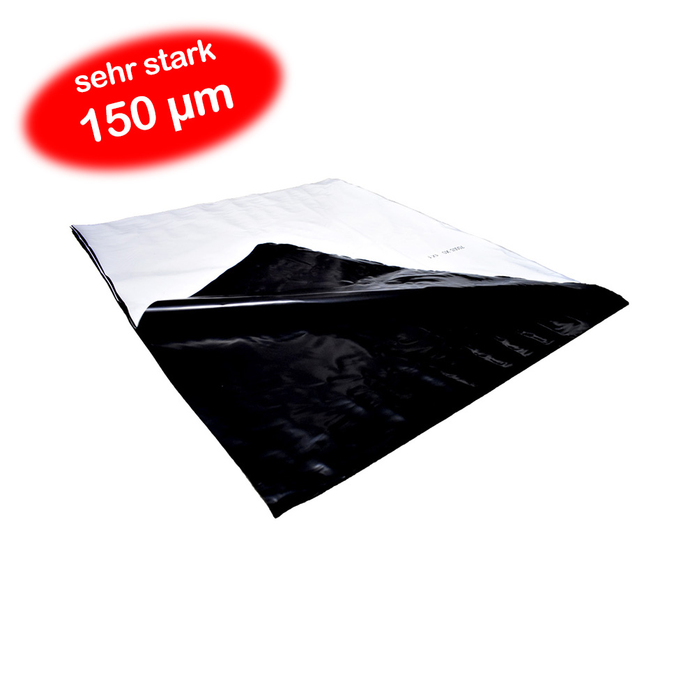Schwarz-Weiß-Folie 150 µm 4 m breit je 1 lfm (4m²) Schwarz-Weiß-Folie 150 µm 4 m breit je 1 lfm (4m²)
