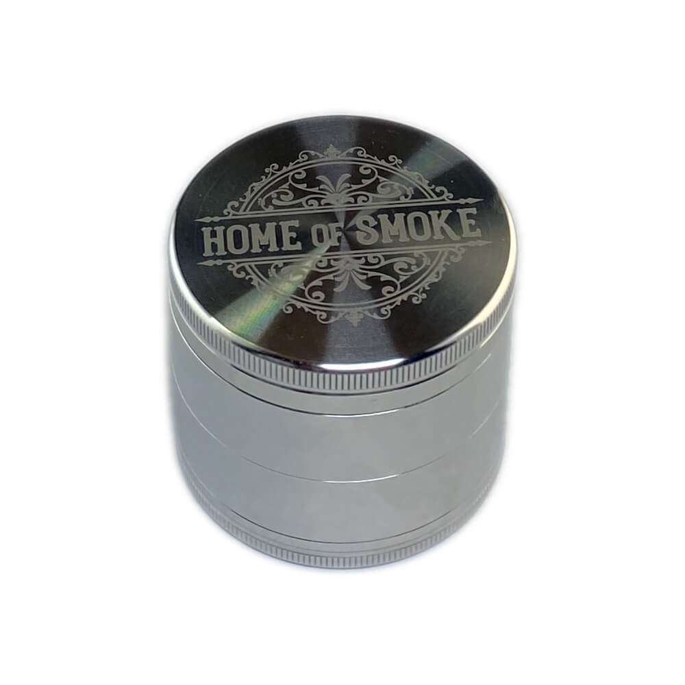 Home of Smoke - Premium Edelstahl Grinder 63mm 4 teilig. Edelstahl Kräutermühle 