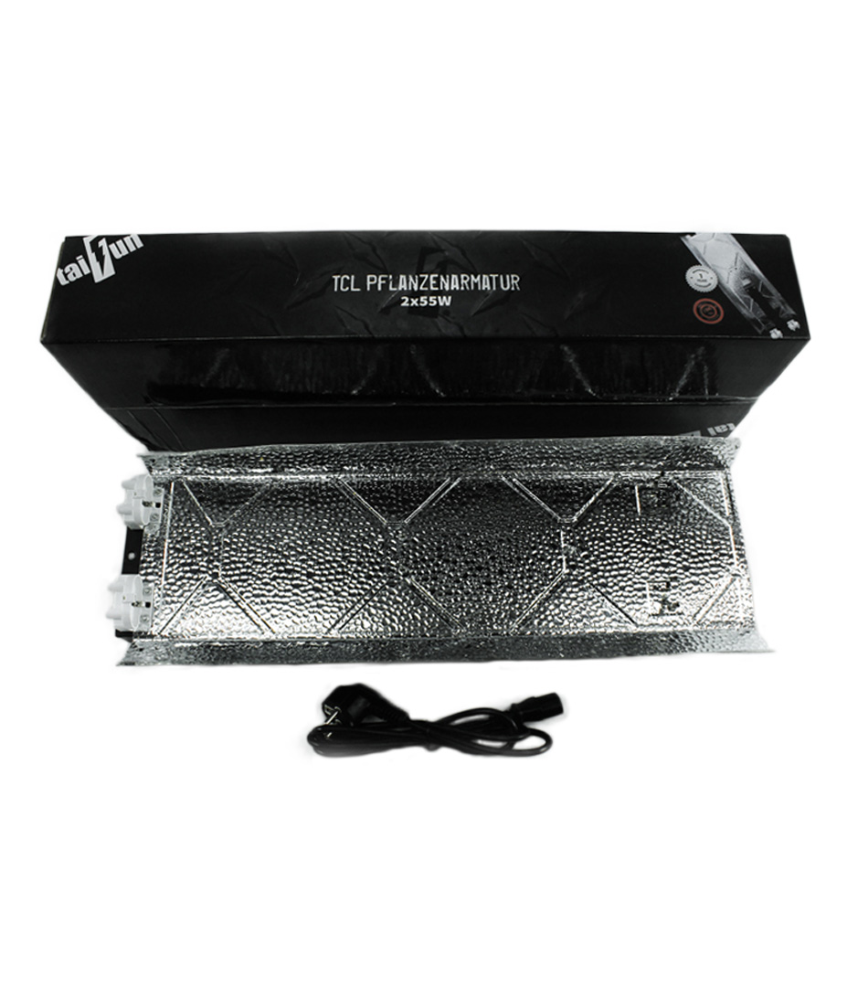 Taifun Beleuchtungsarmatur 2x 55 W 2G11 inkl. 2x Taifun TCL Neonröhre 55 W Violett (9500 K) Growversand taifun stecklingsarmatur 2x55w
