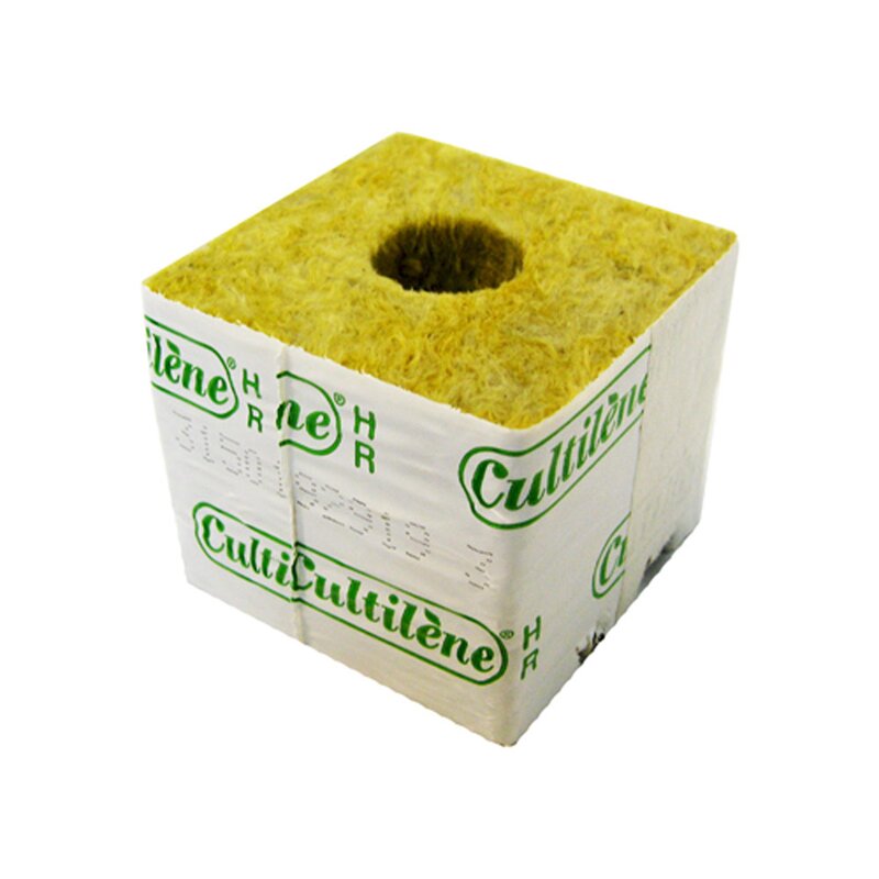 Cultilene Kulturblock aus Steinwolle 75 x 75 x 65mm mit kleinem Loch - 8 Stück Cultilene Kulturblock Steinwolle 75x75x65mm kleines Loch