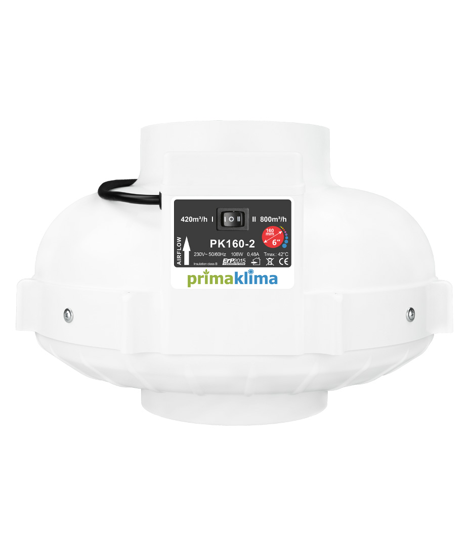 Prima Klima PK160-2 AC Ventilatoren 420 | 800 m³/h zweistufig 160 mm Growversand primaklima 160mm zweistufig 420 800m³h