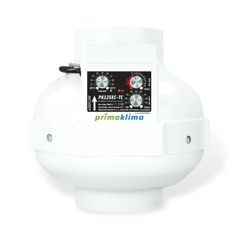 Prima Klima PK125EC-TC EC Ventilator 700 m³/h temperaturgesteuert 125 mm Prima Klima PK125EC-TC EC Ventilator 700 m³/h temperaturgesteuert 125 mm