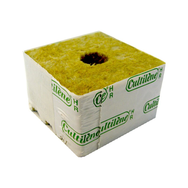Cultilene Kulturblock aus Steinwolle 100 x 100 x 65mm mit kleinem Loch - 6 Stück Cultilene Steinwollwuerfel 100x100x65 kleinesLoch