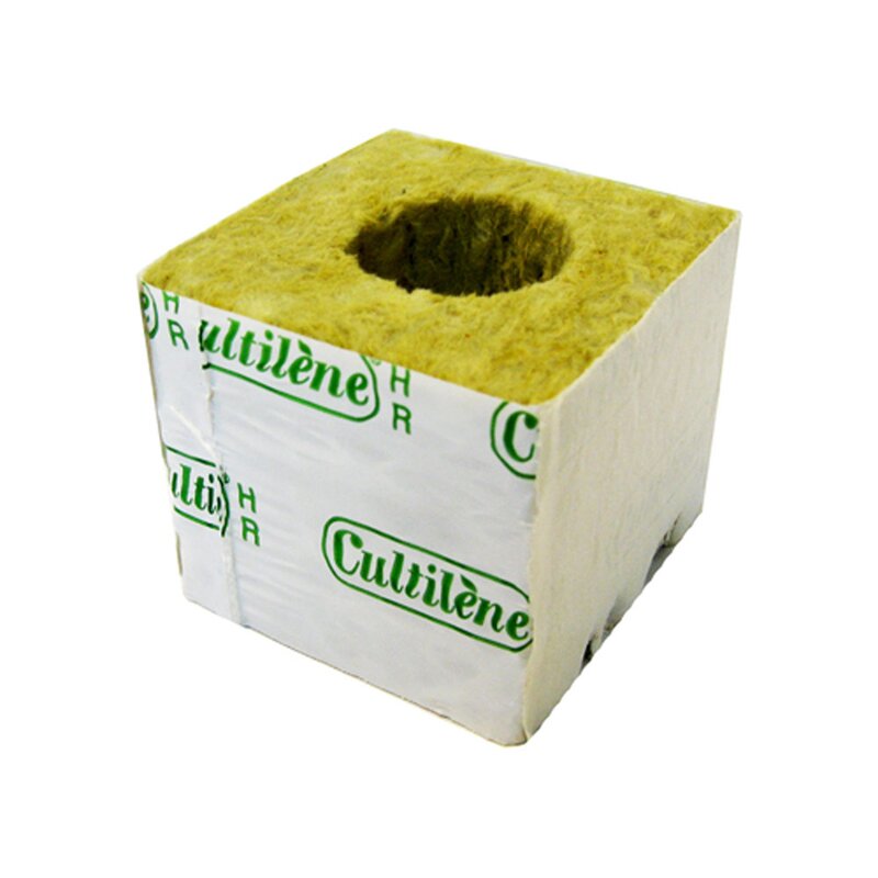 Cultilene Kulturblock aus Steinwolle 75 x 75 x 65mm mit großen Loch - 8 Stück Cultilene Kulturblock aus Steinwolle 75x75x65mm großes Loch