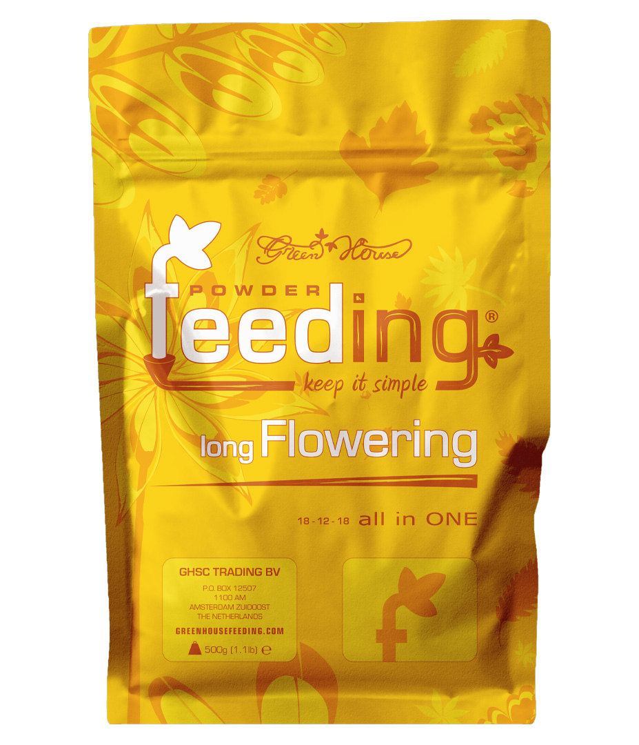 Green House Feeding (Powder Feeding) Long Flowering 500 g Growversand powderfeeding longflowering vorne 500g