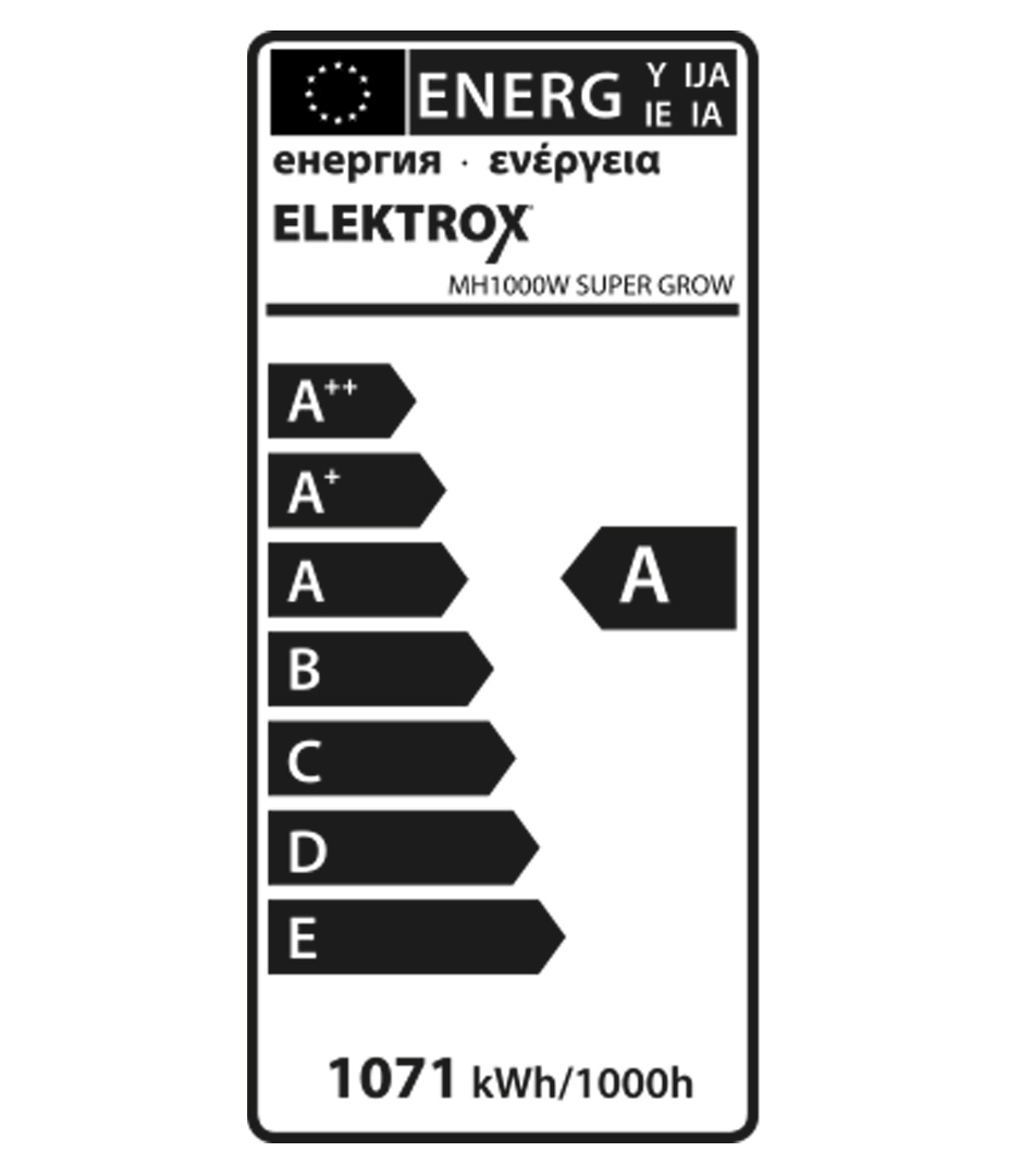 Growversand elektrox energiesparlampe supergrow mh 1000W daten